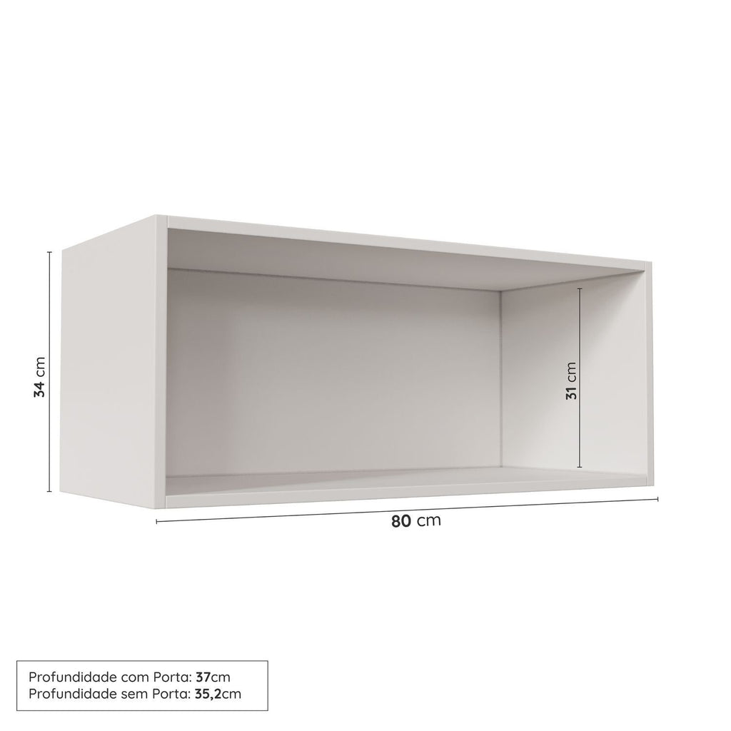 Armário Aéreo Porta Basculante 80cm Arizona CabeCasa MadeiraOriginals Azul/Branco