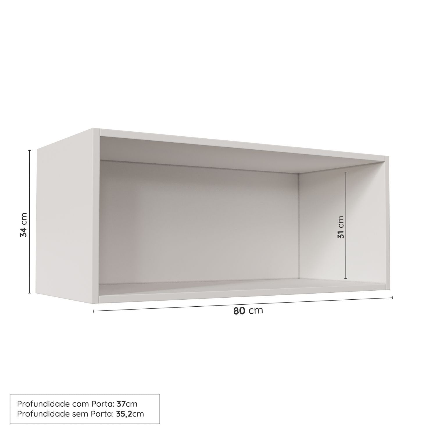 Armário Aéreo Porta Basculante 80cm Arizona CabeCasa MadeiraOriginals Azul/Branco