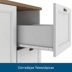 Cozinha Completa Modulada Americana 10 Peças Unna com Paneleiro Torre Quente, Nichos e Balcão com Tampo Yescasa Branco