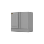 Balcão Cozinha Porta Toalha Canto Reto 1 Porta Pia 120cm Americana Henn Cinza