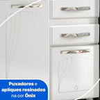 Balcão de Cozinha para Pia em Aço 4 Portas 2 Gavetas com Nichos 180cm Star New Telasul Branco