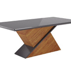 Conjunto Sala de Jantar Mesa Epic Tampo Vidro/MDF com 6 Cadeiras Iza Viero Cinza/Mel/Grafite