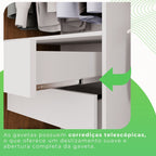 Guarda-Roupa Casal 3 Portas com Espelho 4 Gavetas Costa Rica Sallêto Móveis MDF/MDP Cinamomo/Off-White