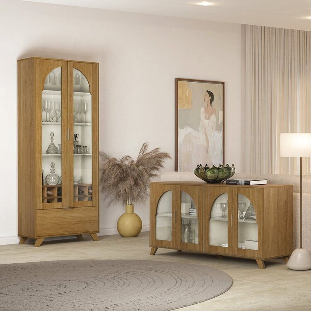 Conjunto Sala de Estar Buffet e Cristaleira Murano Artely