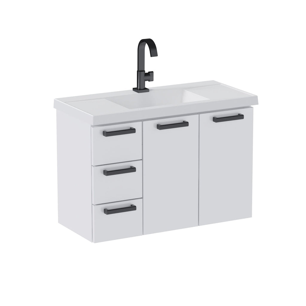 Gabinete para Banheiro em Aço Cozimax Damasco 3 Gavetas 81cm Branco