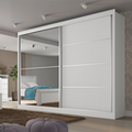 Guarda-Roupa Casal 2 Portas de Correr com Espelho 4 Gavetas Flex 100% MDF Europa Áustria