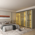 Guarda-Roupa Modulado Reflecta Innova 8 Portas 341,4cm x 240cm Mod 012 100% MDF Bege/Off White