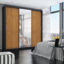 Guarda-Roupa Casal 4 Espelhos 3 Portas de Correr 4 Gavetas Max Plus Espresso Móveis Branco