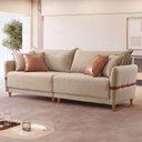 Sofá Living Canela 4 Lugares 265 cm Linho Lufer Estofados