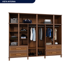 Guarda-Roupa Casal 12 Portas 4 Gavetas Rio Branco Premium Yescasa 100% Pinus/HDF Marrom/Ypê