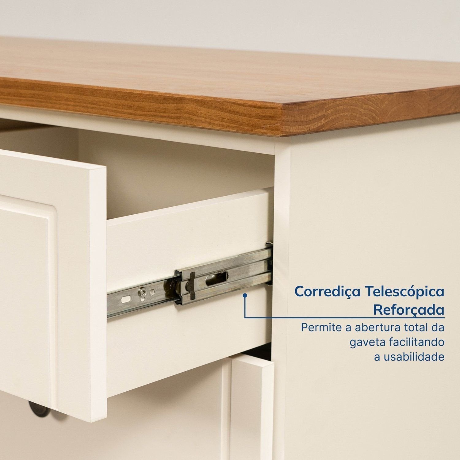 Penteadeira com Espelho 150cm Ananda CabeCasa MadeiraOriginals Branco/Off-White/Mel