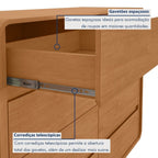 Cômoda para Quarto 8 Gavetas Puxador Embutido Loop 152cm Móveis Lopas