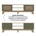 Conjunto Sala Charlotte Rack 4534 e Buffet 4535 Artely Carvalho/Menta