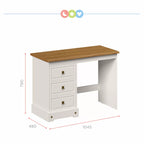 Escrivaninha Mesa Escritório Provençal Smile 3 Gavetas 104,5cm Yescasa Bege