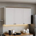 Armário Aéreo para Cozinha 3 Portas Provençal 120cm Genialflex Verde/Mint