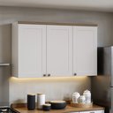Armário Aéreo para Cozinha 3 Portas Provençal 120cm Genialflex Verde/Mint