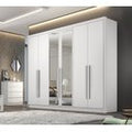 Guarda-Roupa Casal 6 Portas 6 Gavetas Reno Novo Horizonte 100% MDF Marrom/Cumaru/Fendi