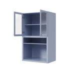 Armário Aéreo Cristaleira 2 Portas Marselha CabeCasa MadeiraOriginals Azul/Sereno