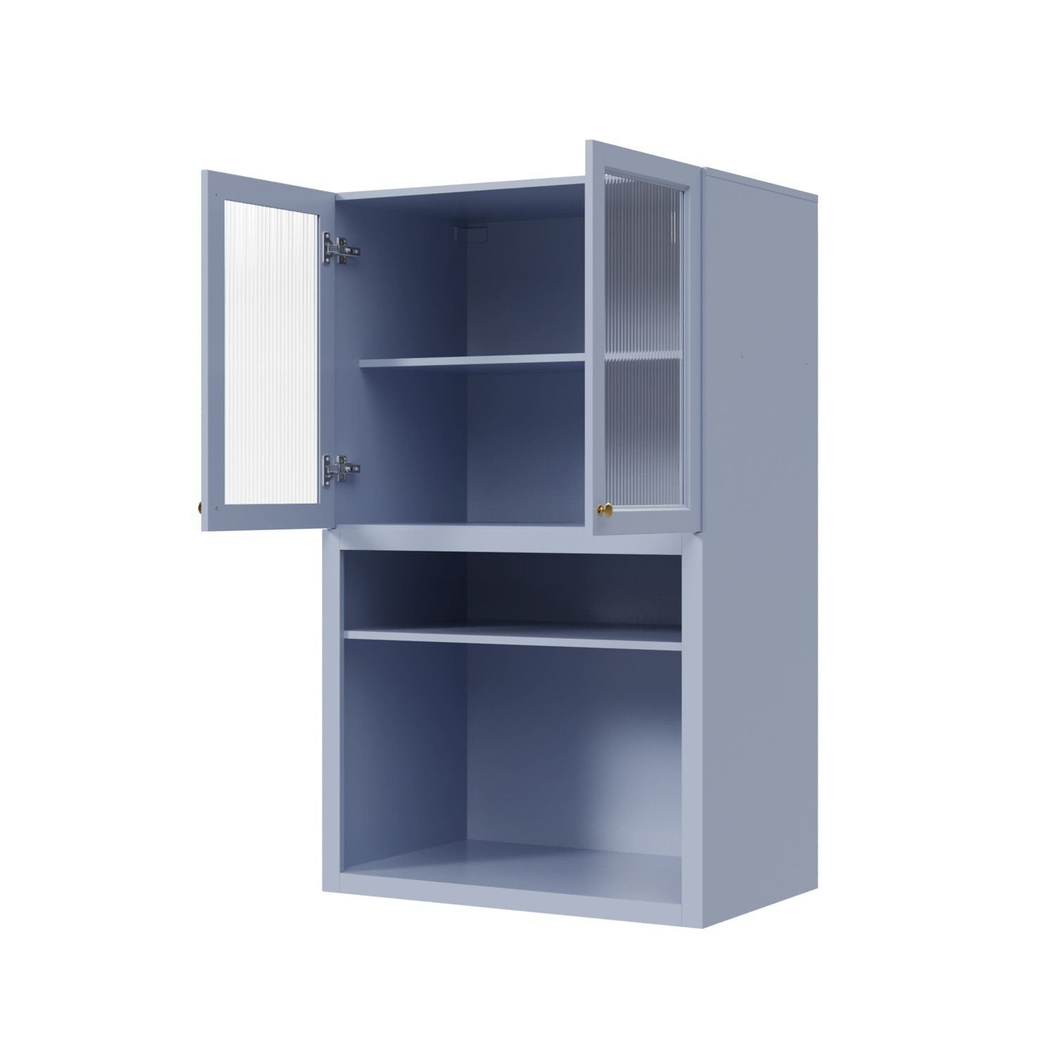 Armário Aéreo Cristaleira 2 Portas Marselha CabeCasa MadeiraOriginals Azul/Sereno