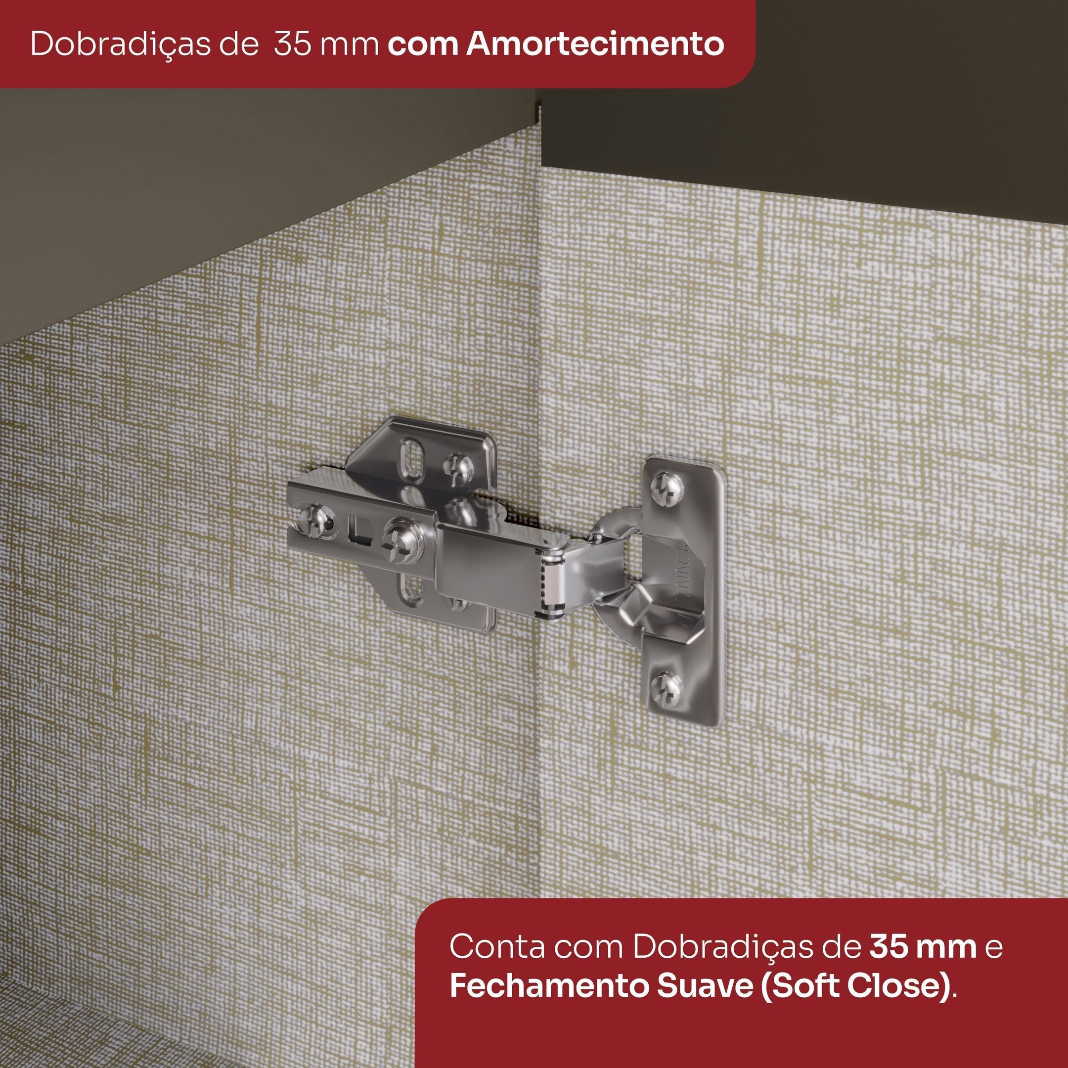 Balcão Pia 2 Gavetas 3 Portas 120cm Connect Henn Cinza/Duna/Cristal
