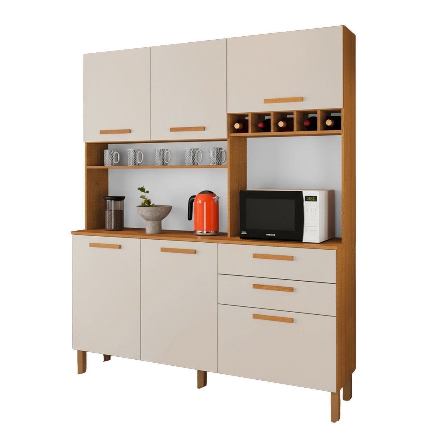 Armário de Cozinha Athenas 6 Portas 2 Gavetas 100% MDF Yescasa
