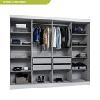 Guarda-Roupa Casal com Espelho 8 Portas 4 Gavetas Paris Maxel Branco