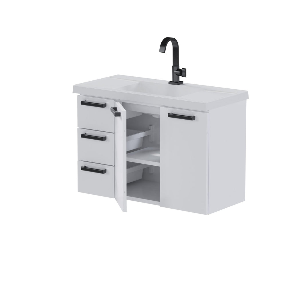 Gabinete para Banheiro em Aço Cozimax Damasco 3 Gavetas 81cm Branco