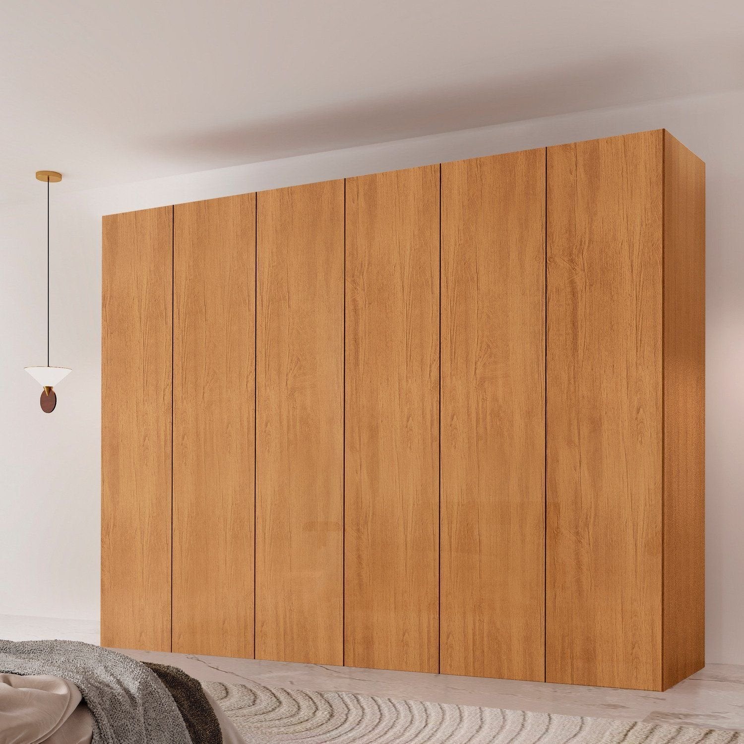 Guarda-Roupa Casal 6 Portas 6 Gavetas Vision Rufato 100% MDF Marrom/Marromle/Off White