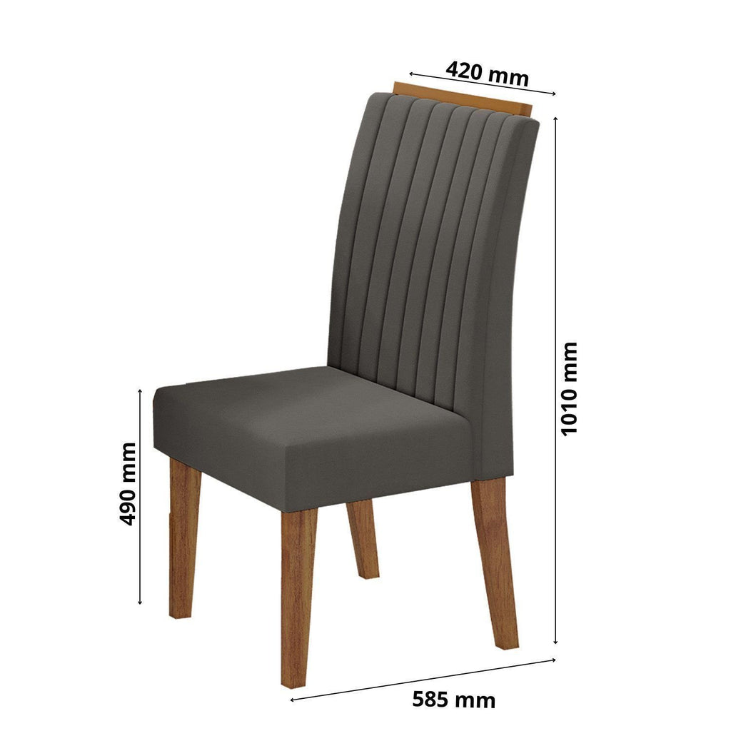 Conjunto Sala de Jantar Mesa Retangular Manuela 160x80 com 6 Cadeiras Yescasa