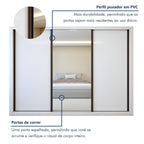 Guarda-Roupa Casal 3 Portas de Correr 6 Gavetas Premium Liv Yescasa MDP Branco