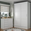 Quarto Infantil Completo Guarda-Roupa 2 Portas 2 Gavetas com Cômoda Maya Espresso Móveis