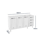 Balcão de Cozinha em Aço 3 Portas 4 Gavetas 160cm sem Tampo Star New Telasul Branco