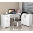 Escrivaninha Mesa Escritório em L Office NT2005 2 Gavetas 3 Portas 157cm Notável Móveis