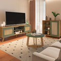 Kit 3 Peças Rack para TV até 75 Polegadas Buffet e Mesa de Centro Memphis Verde