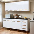 Cozinha Completa Modulada 9 Portas 3 Gavetas Atenas Kaiki Móveis Branco