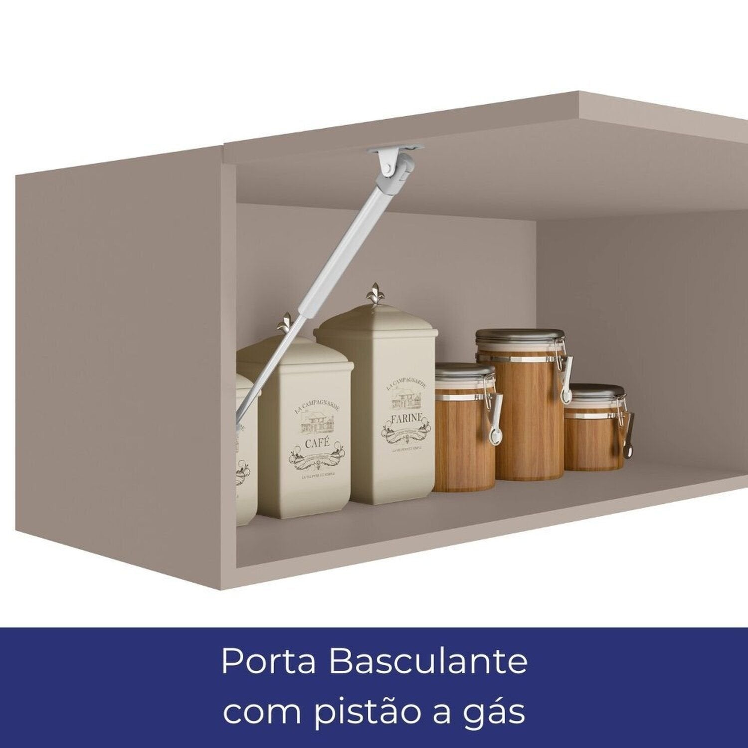 Cozinha Completa Modulada Americana 4 Peças com Paneleiro Torre Quente e Balcão com Tampo Unna Poliman Móveis