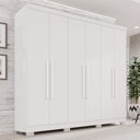Guarda-Roupa Casal 6 Portas 2 Gavetas França Espresso Móveis MDP Off White/Cinamomo