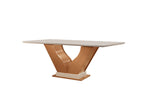 Conjunto Sala de Jantar Mesa Safira Tampo Vidro e MDF com 6 Cadeiras Atena LJ Móveis
