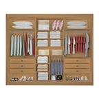 Guarda-Roupa Casal 3 Portas de Correr 6 Gavetas 273cm Miami D Doro 100% MDF Marrom/Cinamomo/Off White