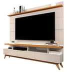 Rack com Painel Sala de Estar Vivare para TV até 72 Polegadas 180cm 3 Gavetas Giga Moveis Off White/Nature