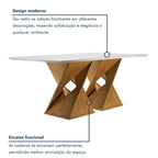 Conjunto Sala de Jantar Mesa Retangular Tampo Vidro/MDF com 8 Cadeiras Genova Smart Plus Cel Móveis