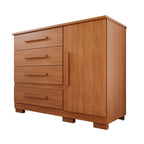 Cômoda para Quarto 1 Porta 4 Gavetas Pérola Espresso Móveis Marrom/Cinamomo