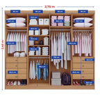 Guarda-Roupa Casal 8 Portas 8 Gavetas Império D Doro 100% MDF Cinamomo/Off White