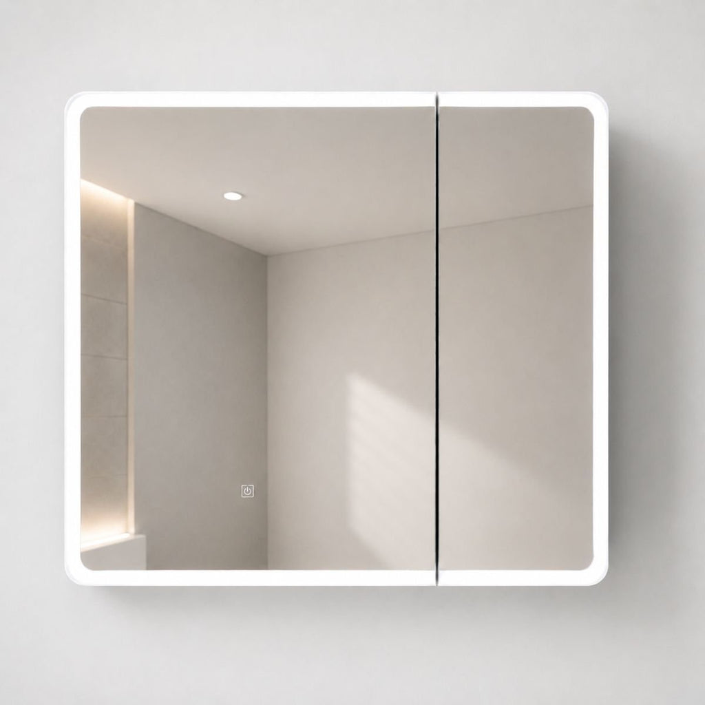 Espelheira para Banheiro 2 Portas LED Touch Kyoto Brovália 68cm Resistente à Umidade