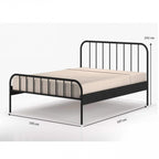 Cama Casal em Aço Tubular Julia Preto Yescasa