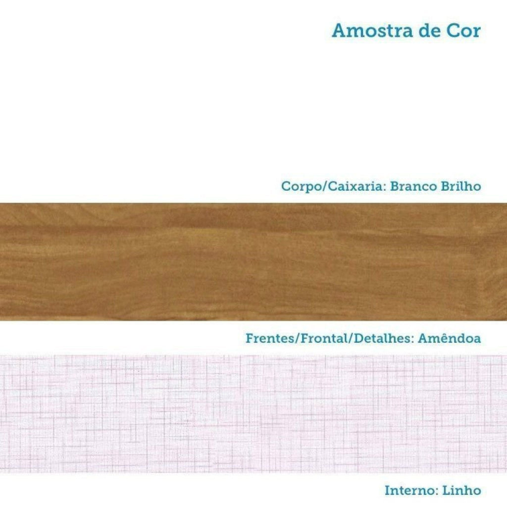 Quarto Infantil Completo Guarda-Roupa 4 Portas e Cômoda 1 Porta 100% MDF Kakau Retrô Yescasa