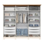 Guarda-Roupa Casal 6 Portas 6 Gavetas Napoli Henn 100% MDP Bege/Off White/Nature