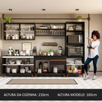 Armário de Cozinha Completa 310cm Reims Madesa GRRM3100018N Preto