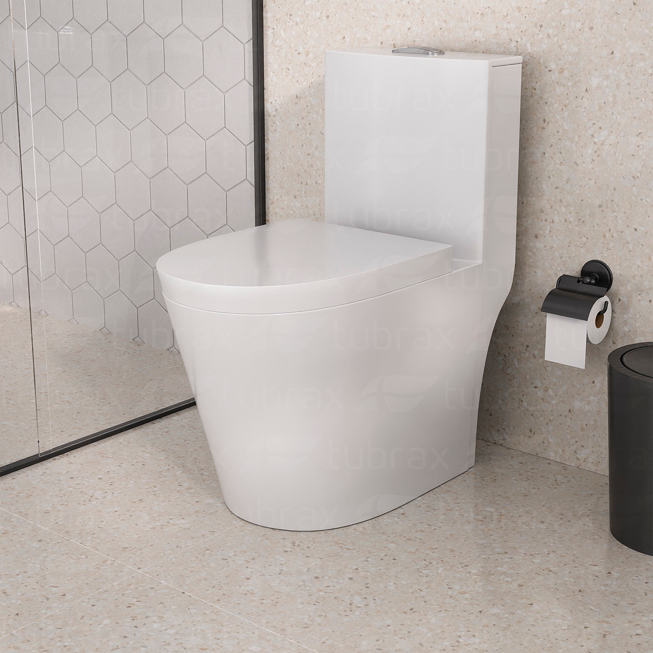 Vaso Sanitário Monobloco Cerâmica Modelo Acies Tubrax Branco VAB0003