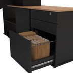 Escrivaninha Mesa Escritório Diretor em L Spring 3 Gavetas 1 Porta 180cm Yescasa